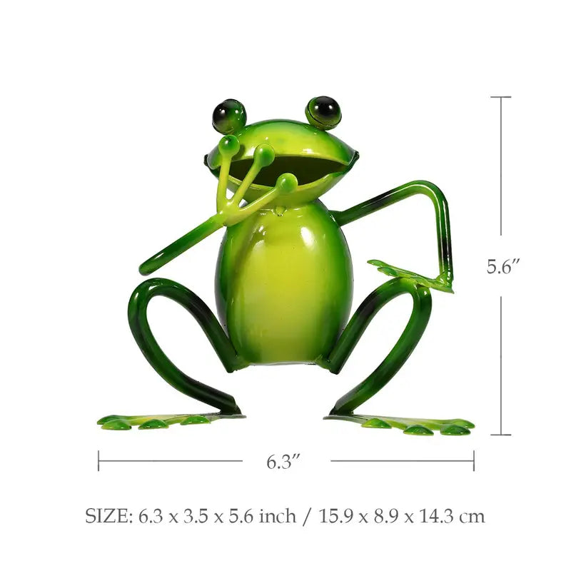 Creative Iron Frog Sculpture for Home and Garden Decor