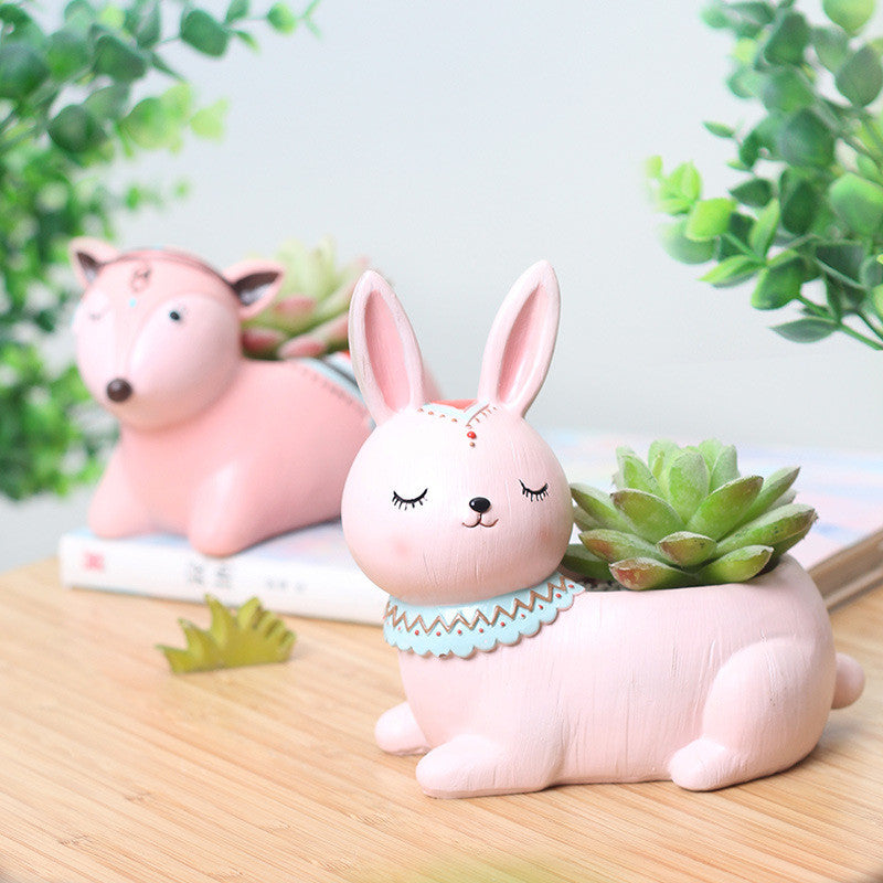 Cute American Cartoon Zakka Resin Planter for Desk