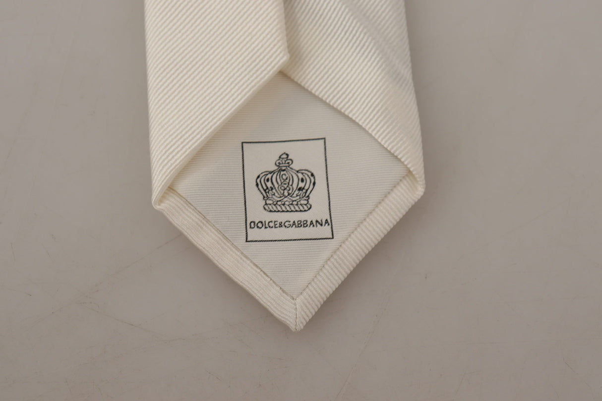 Dolce & Gabbana Elegant White Silk Men's Tie