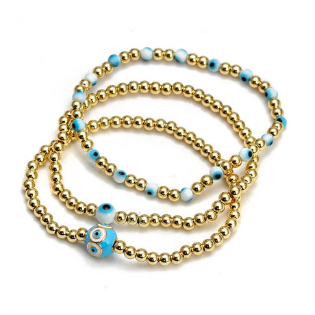 Women's New Eye Beads Bracelet Set