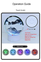 3D Moving Sand Art Lamp for Home Decoration (1pc)