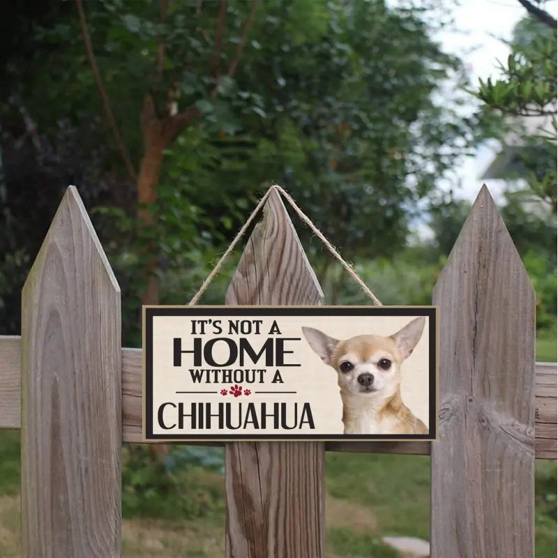 Chihuahua Wooden Plaque Sign for Home Decor (7.9x3.9in)