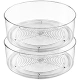 Slow Slog Lazy Susan Organizer 2pcs 360 Degree Rotating Turntable Organizer Refrigerator Lazy Susan Pantry Lazy Susan Organizer Clear Lazy Susan Organizer Lazy Susan for Fridge