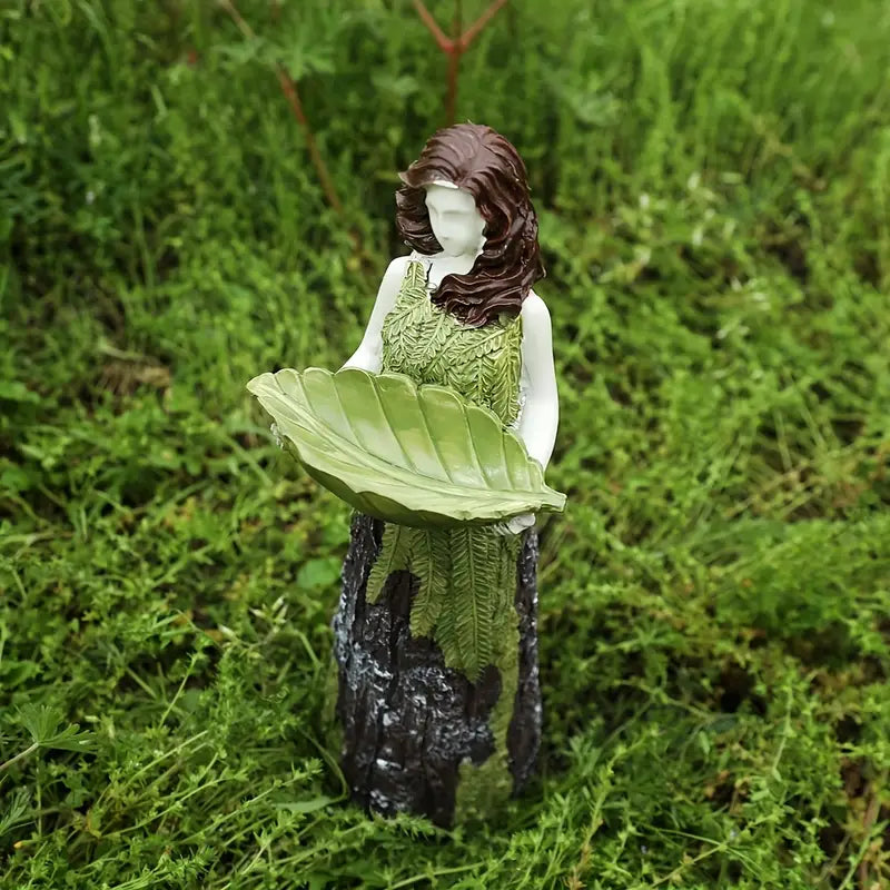 Fairy Statue Bird Feeder for Outdoor Home Decor