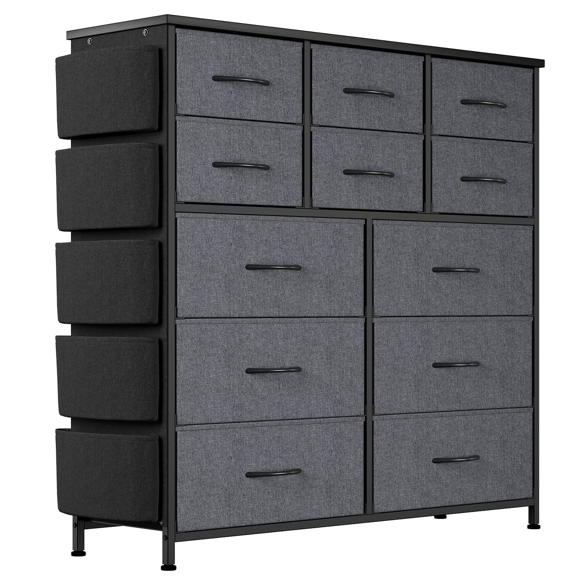 Jojoka Dresser for Bedroom with 12 Drawer Dressers & Chests of Drawers for Hallway Entryway Storage Organizer Unit with Fabric Sturdy Metal Frame Wood Tabletop Easy Pull Handle… (Gray)