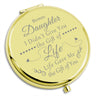 Gevody Bonus Daughter Gifts Stepdaughter Gifts Daughter in Law Compact Makeup Mirror Bonus Daughter Adoption Gift for Daughter Personal Mirror Christmas Birthday Gifts Folding Makeup Mirror