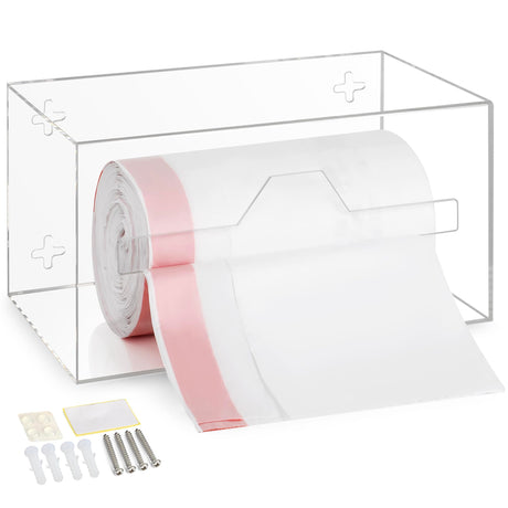 Storage Standard Trash Bag Holder Dispenser - Acrylic Trash Bag Dispenser Roll Holder Garbage Bag Holder for Cabinet Garbage Bag Dispenser Under Sink - Trash Bag Organizer for Home or Shops - Small