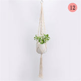 Handwoven Cotton Rope Hanging Planter Basket