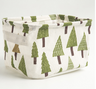 Desktop Makeup Organizer Storage Box with Linen Basket
