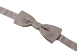 Dolce & Gabbana Elegant Silver Silk Bow Tie for Sophisticated Evening