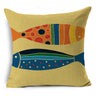 Nordic Fish Cartoon Hand-painted Car Pillow Cover