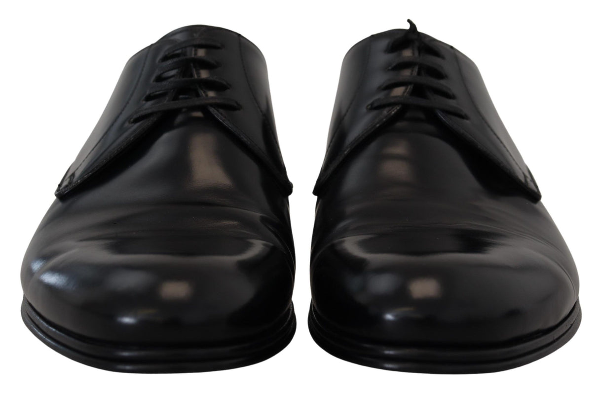 Dolce & Gabbana Elegant Black Leather Derby Shoes