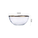 Japanese Gold-Trimmed Glass Fruit Bowl for Home Decor
