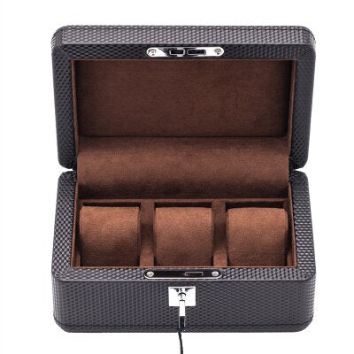 Leather Watch Box - Wooden Display and Storage Case