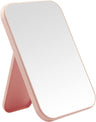 Ymemok Desktop Makeup Mirror 8 Inch Portable Mirror Simple Folding Makeup Mmirror with Stand Standing Wall Hanging Double-Duty Pink