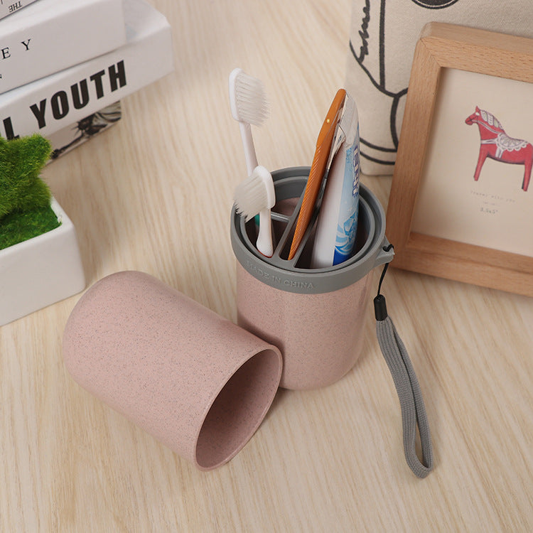 Wheat Straw Travel Portable Storage Cup Set