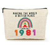 44th Birthday Gifts Women Makeup Bag Happy 44th Birthday Decorations Woman Best 44 Year Old Birthday Gifts Ideas for Her Mom Wife Sister Mothers Day 1981 Anniversary Party Favors Christmas