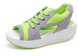 Breathable Women's Denim Mid-Heel Platform Sandals
