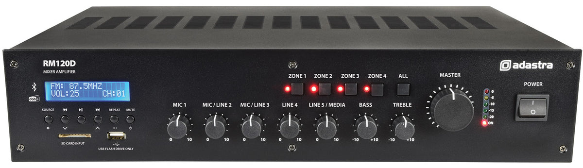 Adastra RM120D 100V 120W FM/DAB/USB/BT/4Z 953.224UK