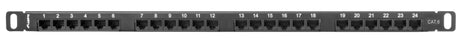 Lanberg Patch Panel 24-Port 0.5U 19" CAT6 UTP Black