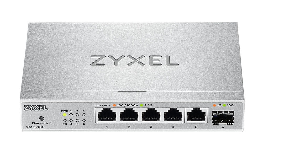 Zyxel Switch Multi-Gig 5-Port 2.5GbE + 10G SFP+ XMG-105