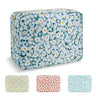 Waterproof Large Floral Makeup Bag PouchNylon Travel Toiletry Storage Bag Preppy Flower Cosmetic Bag for Women GirlLarge Capacity Makeup Organizer Bag Zipper Pouch for Work(Large Green-Daisy)