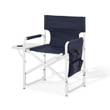Magshion Makeup Chair for Makeup Artist Heavy Duty Outdoor Directors Chair Folding Camping Picnic Chair Lawn Chair for Adults with Side Table Cup Holder for Fishing Hiking Beach Navy Blue