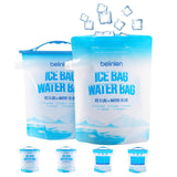 Belinlen 6 Pack Reusable Ice Bags for Cooler 5lb Cooler Ice Cube Bag with Sealed Sliding Handle Long Lasting Cold Dry Freezer Packs Leakproof Ice Bag for Camping Hiking Fishing and Drinks(11 x 14)