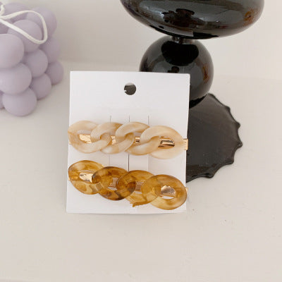 Trendy Pearl Chain Hair Clip Set - Korean Hair Accessories