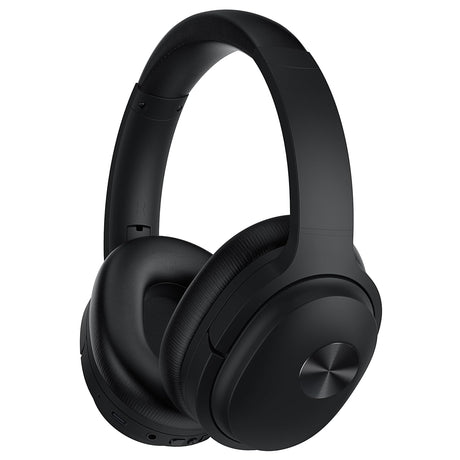vibeadio SE7 Active Noise Cancelling Headphones Bluetooth Headphones with Microphone Wireless Headphones Over Ear Deep Bass Comfortable Protein Earpads 30 Hours Playtime for Travel/Work Black