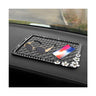 Dickno Car Dashboard Anti-Slip Phone Pad Rhinestone Center Console Ornament Sticky Mat Multifunctional Dash Board Pad for Storage Phones Keys Glasses Car Accessories (Diamond+Daisy Small)