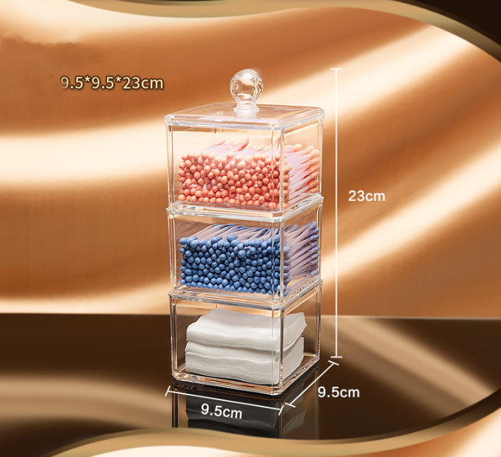 Acrylic Storage Box for Cotton Pads and Swabs