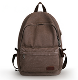 Outdoor Canvas USB Charging Anti-Theft Backpack