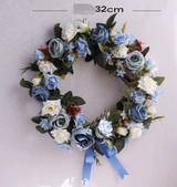 Realistic Silk Rose Wreath for Home Decor and Christmas