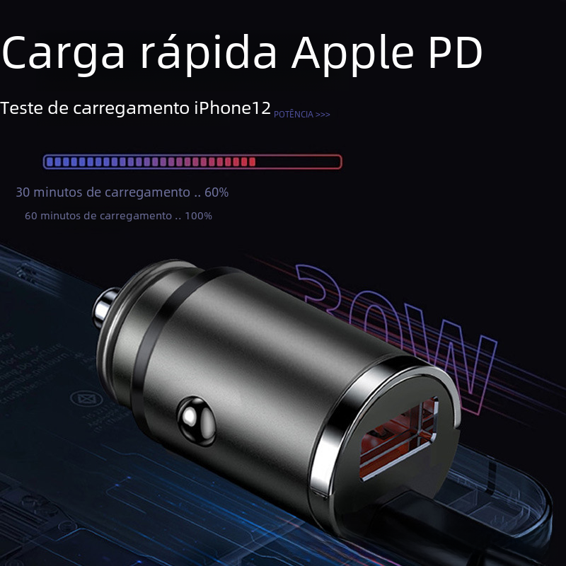 Mini Ring Phone Car Charger PD 30W Fast Charging