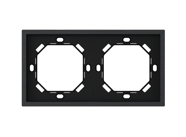 HDL Panel XELENT SERIES Black Panel Frame 2 Gang
