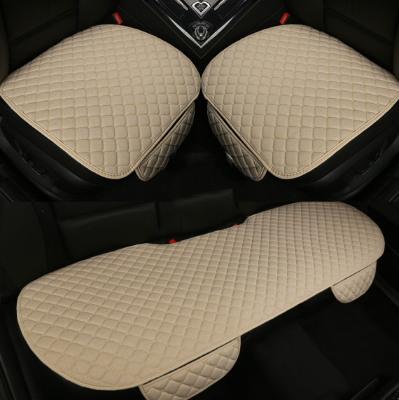 Car Seat Cushion Set, Universal Linen with Backrest