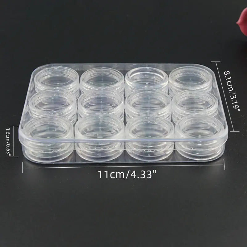 12-Grid Portable Transparent Storage Box for Nail Art