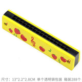 Wooden Painted Harmonica for Kids - 16 Holes Educational Toy