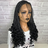 Black Braid with Long Curly Hair Extensions