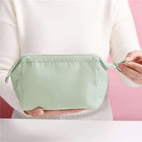 Solid Color Women's Zipper Cosmetic Bag Organizer