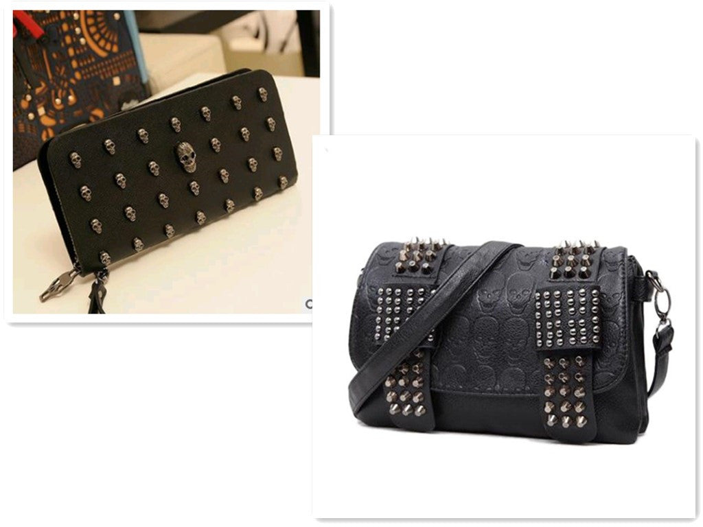 Skull Decor Long Wallet For Women With Card Holder