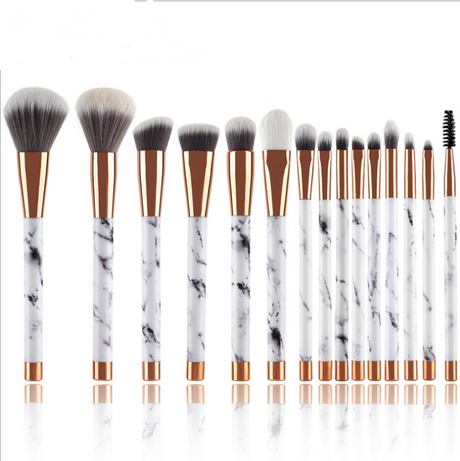 Marble Makeup Brushes Set - Cosmetic Tools
