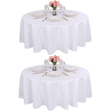 Kesfey 60 inch Round Table Cloths White 2 Packs Polyester Stain and Wrinkle Tablecovers Banquet Tablecloth High Density Table Covers Fabric Table Cloth for Wedding Dining Party Buffet Camping