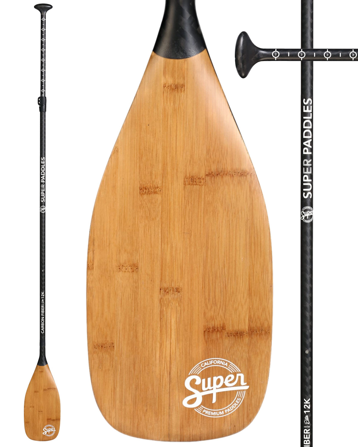 SUP Paddle - Carbon Fiber & Fiberglass Paddles - 3 Piece Adjustable Paddle Board Paddles w/Carbon Fiber or Fiberglass Performance Blades - Carbon Fiberglass or Aluminum Shaft Stand-Up Paddles