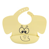 Baby Silicone Elephant Printed Bibs and Sucker Plates Set