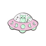 Cartoon Jewelry Alien Spaceship Brooch Accessory