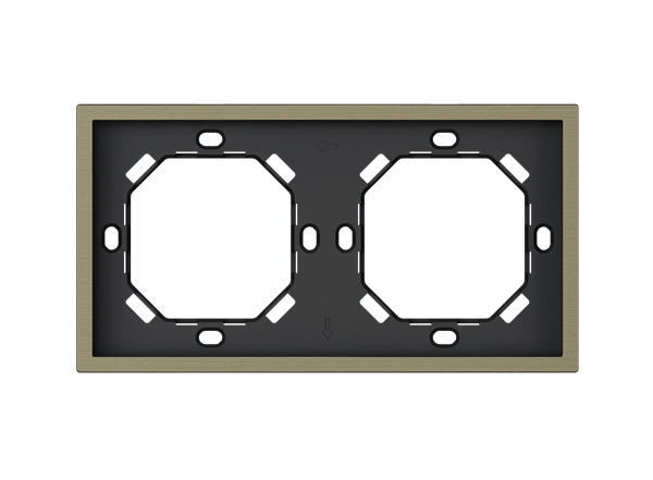 HDL Panel XELENT SERIES Antique Bronze Panel Frame 2 Gang