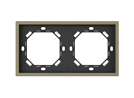 HDL Panel XELENT SERIES Antique Bronze Panel Frame 2 Gang