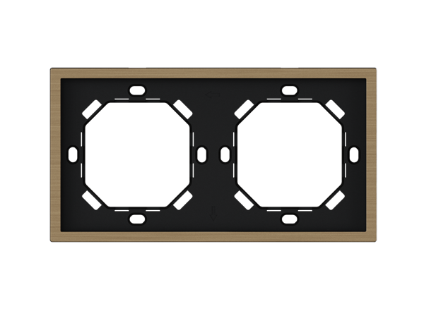 HDL Panel XELENT SERIES Brass Panel Frame 2 Gang